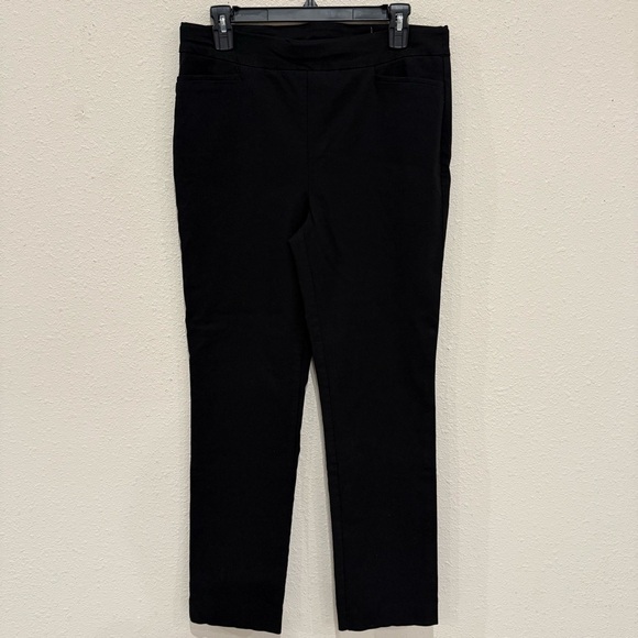 Chico’s Pull-on Dress Pants Stretch Straight Leg Black Size 10 (Chico’s 1.5R) - Picture 1 of 12